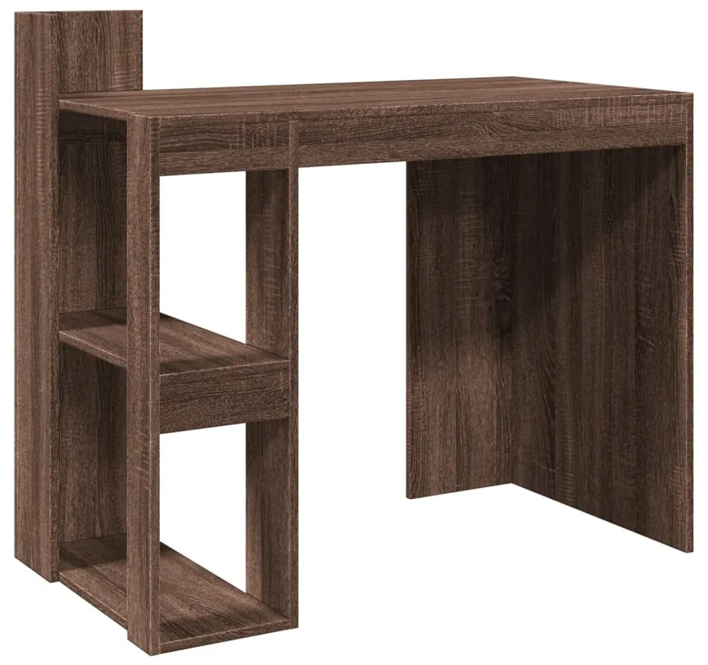 barna tölgy színű szerelt fa irodai asztal 103,5 x 56,5 x 94 cm