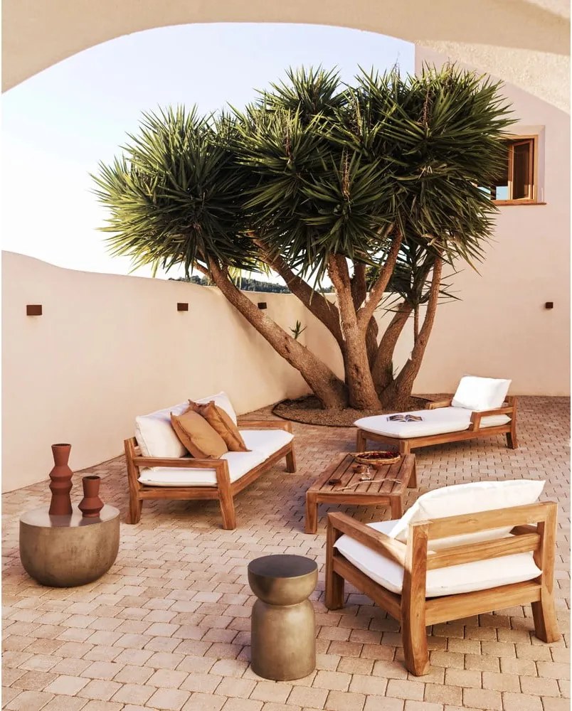 Natúr színű teakfa dohányzóasztal 76x153 cm Forcanera – Kave Home