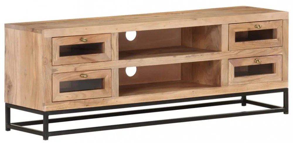 tömör akácfa TV-szekrény 110 x 30 x 40 cm