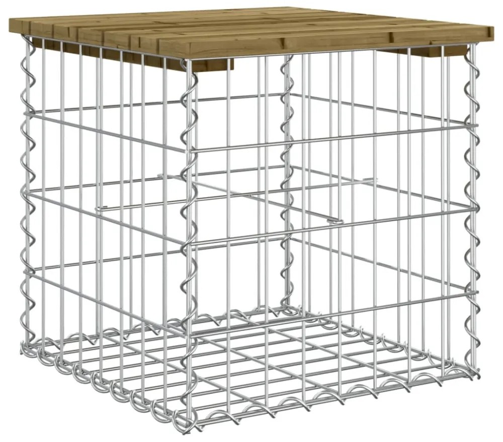impregnált fenyőfa gabion kerti pad 43 x 44 x 42 cm