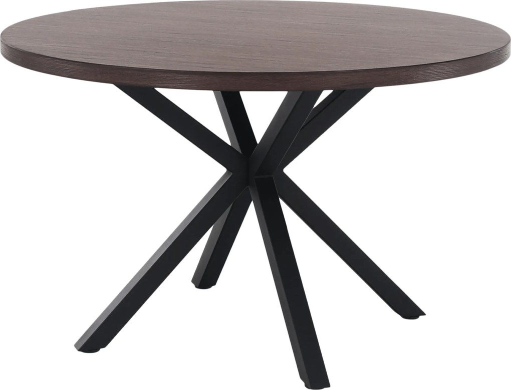 Étkezőasztal, sötét tölgy/fekete, átmérő 120 cm, MEDOR