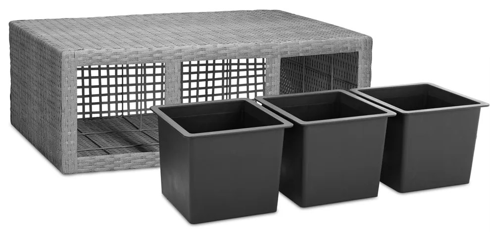 Casaria® Virágcserép 83x30,5x60 cm - szürke