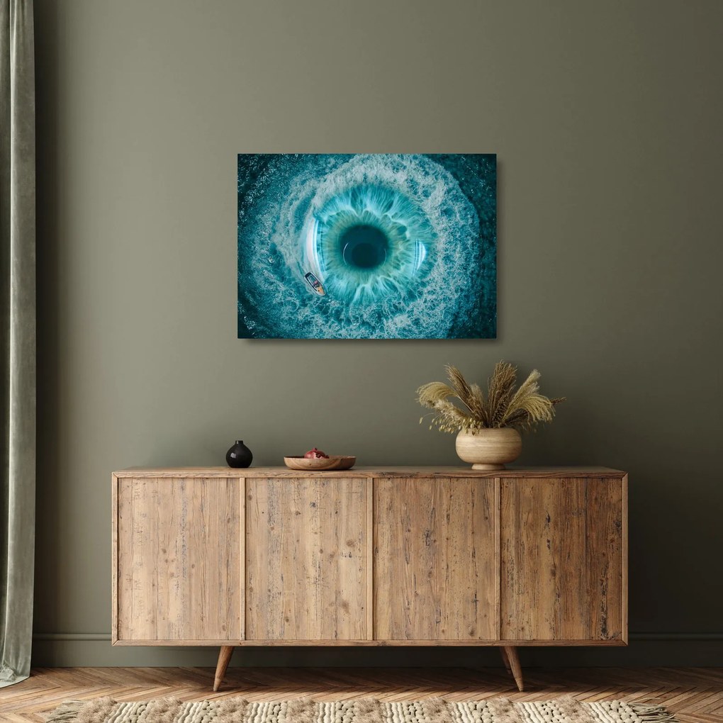 Tenger hajóval képe (üvegen) (70x50 cm)