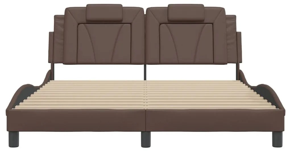 barna ágykeret Viana LED-ekkel matrac nélkül 160 x 200 cm