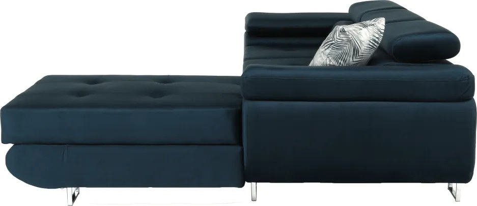 Sarokülőgarnitúra, kék, jobbos kivitel, AMARETA