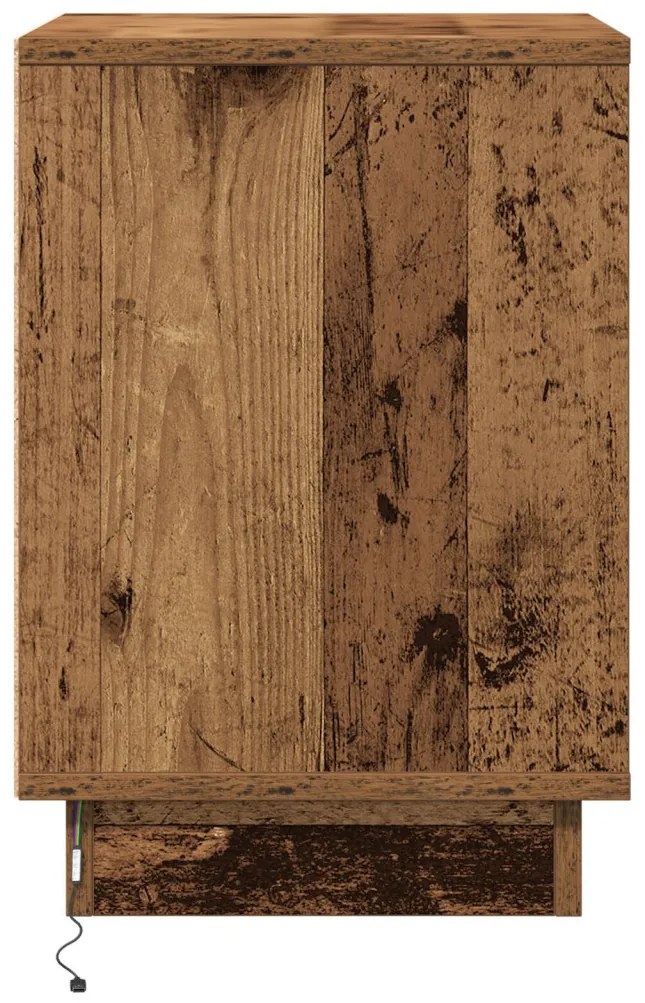 éjjeli szekrény LED világítással Régi fa 39x34.5x50 cm