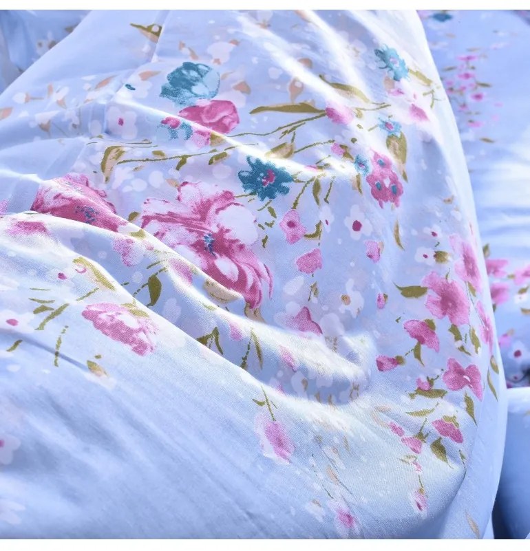 EMI Stela kék pamut ágyneműhuzat, A standard egyszemélyes ágy szett tartalma: 1x 140x200 + 1x 70x90