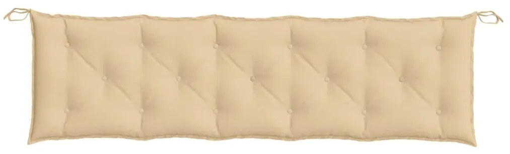 2 db melange bézs szövet kerti padpárna 180 x 50 x 7 cm