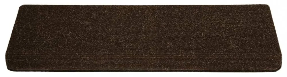 15 db tűvel lyuggatott barna szövet lépcsőszőnyeg 65x21x4 cm