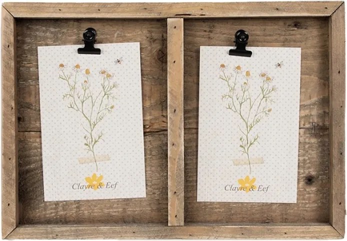 Davet fa képkeret klipsszel 2 képhez 30x3x21 cm