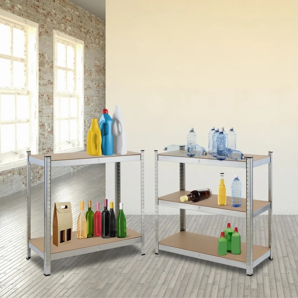 HEAVY nagy teherbírású polc, max. 875kg, 90x40x180cm, ezüst Jurhan