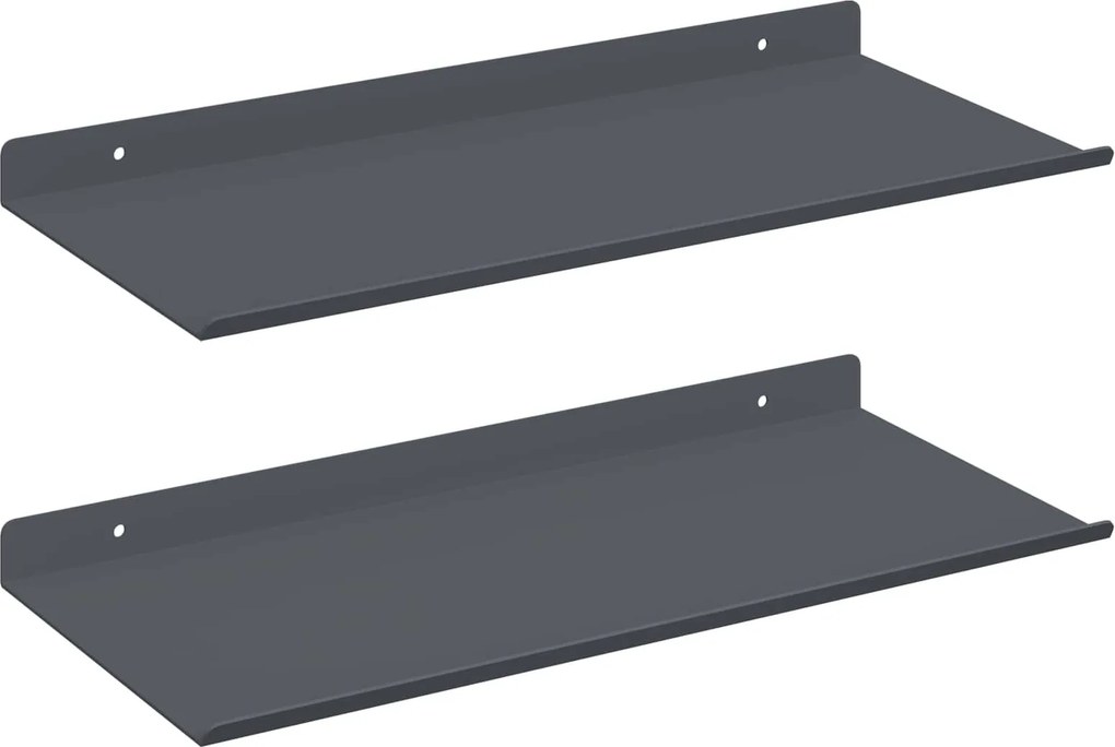 vidaXL Lebegő polc 2 pcs Antracit 40 x 18 x 2,5 cm Acél
