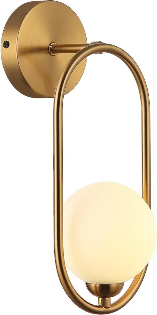 Italux modern fali lámpa lupus antik sárgaréz fehér itxwl-3965-1-bro
