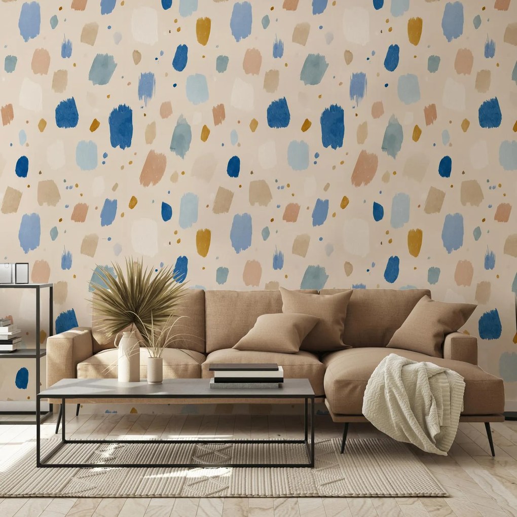 Fotótapéta - Kék-bézs foltok (147x102 cm)