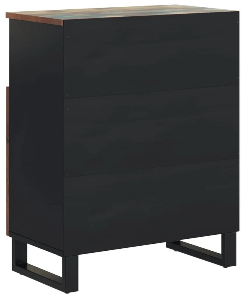 tömör 2-ajtós újrahasznosított fa tálalószekrény 60x33x75 cm