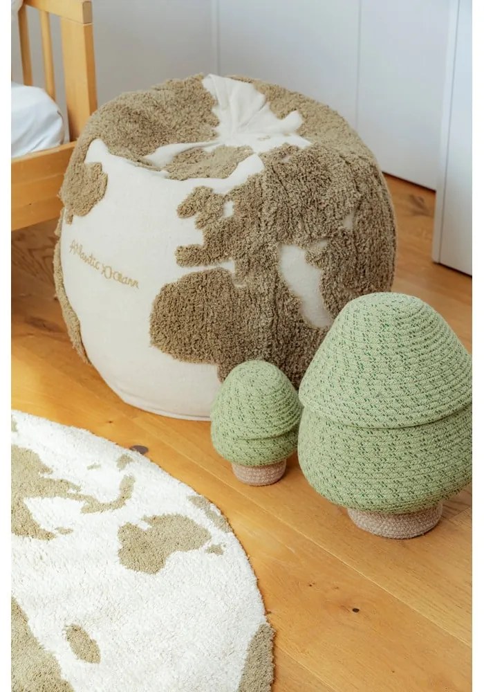 Zöld-krémszínű gyerek babzsákfotel World Map – Lorena Canals