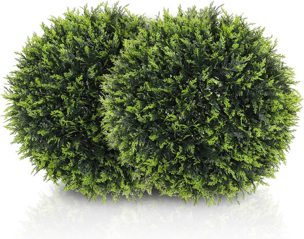 HOMCOM 2 darabos műcédrus, 45 cm-es beltéri növény, dekoratív növények otthonra, irodába, folyosóra, kertbe, zöld | Aosom