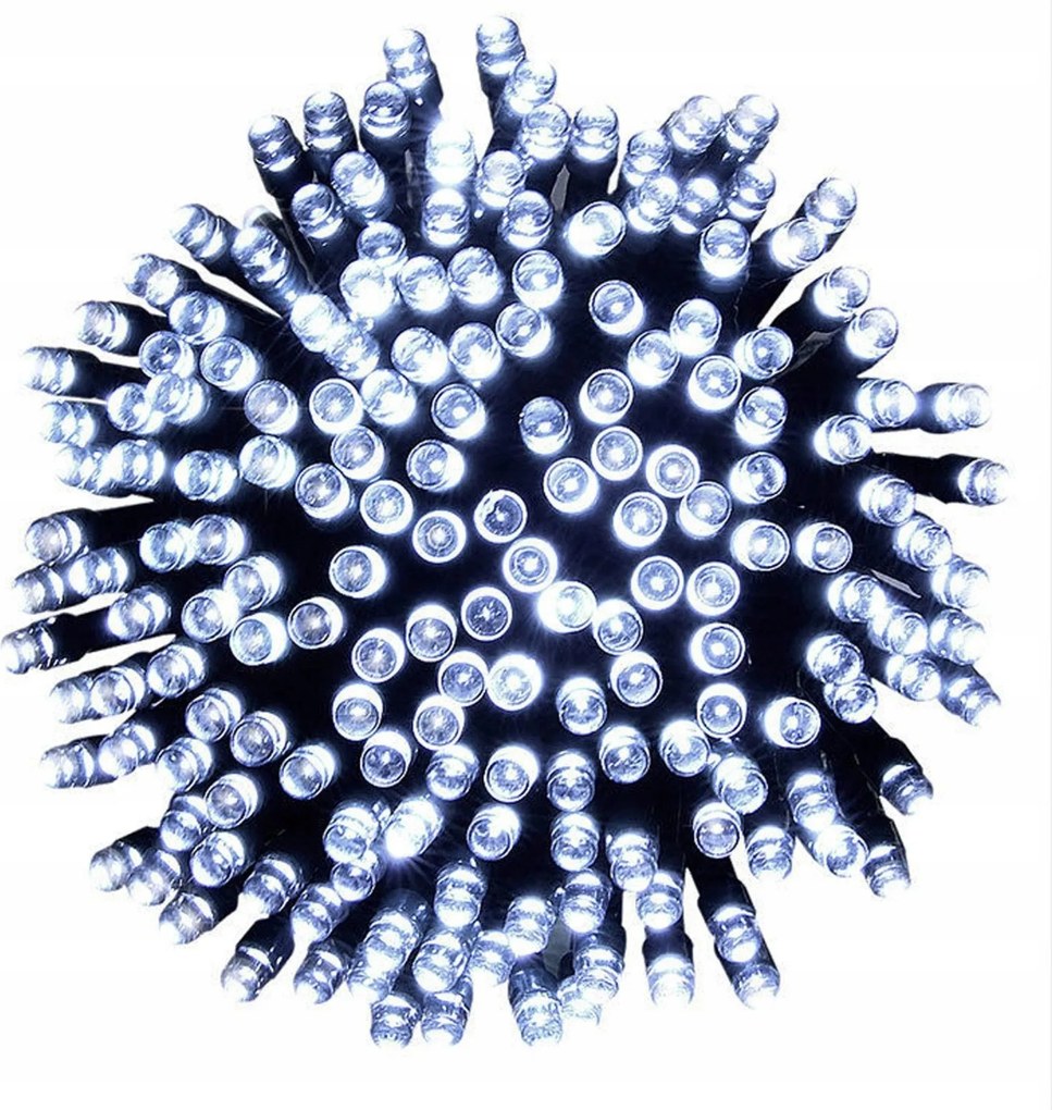 Szoláris Karácsonyfa Fények 200 Led Fehér 20m Karácsonyfa Világítás