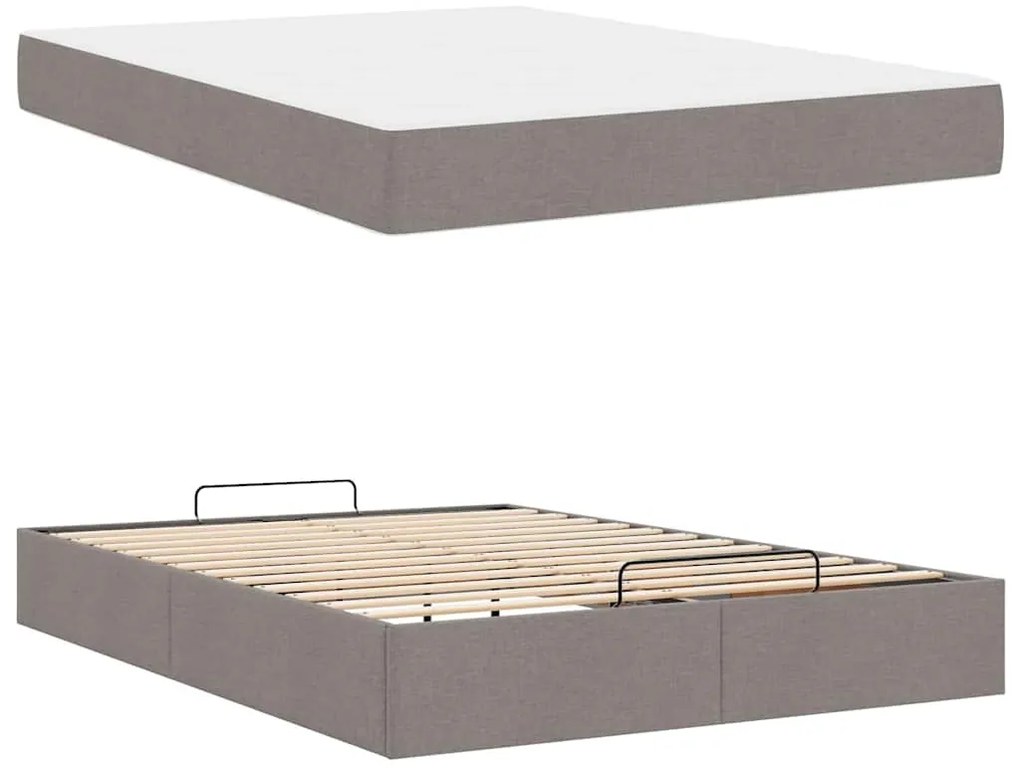 Ágykeret matracmal Tópszínű 140 x 190 cm szövet