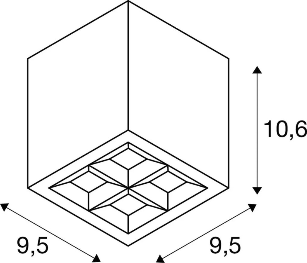 SLV 1007461 CUBE Modern Kültéri Mennyezeti Lámpa LED IP65