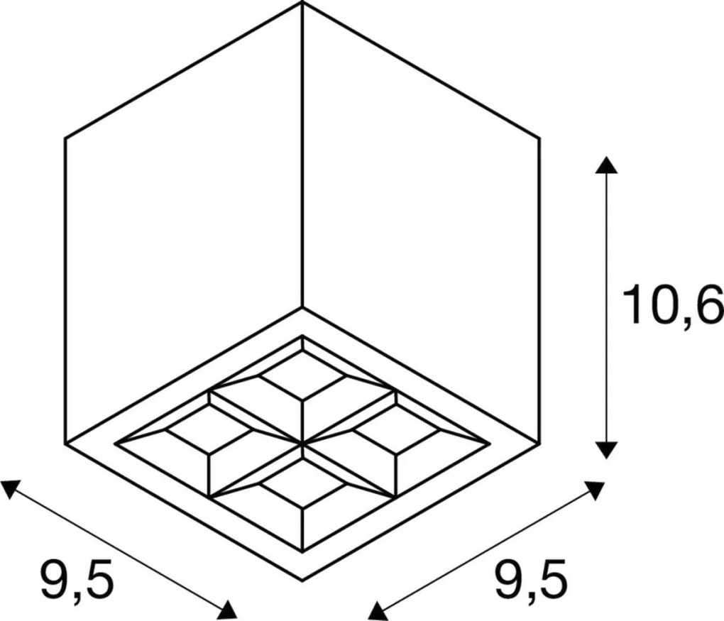 SLV CUBE 1007461 Felületi spotlámpa 4x15W/LED 2700K|3000K 1000lm|1200lm IP65