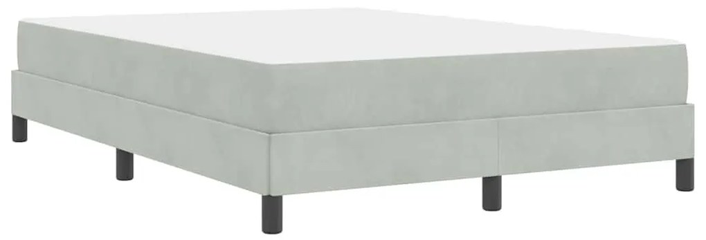 Boxspring ágy matraccal Világosszürke 140 x 190 cm Bársony