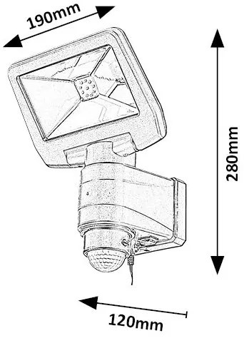 Rabalux 77021 - LED napelemes reflektor érzékelővel DOJRAN LED/5W/3,7V IP44