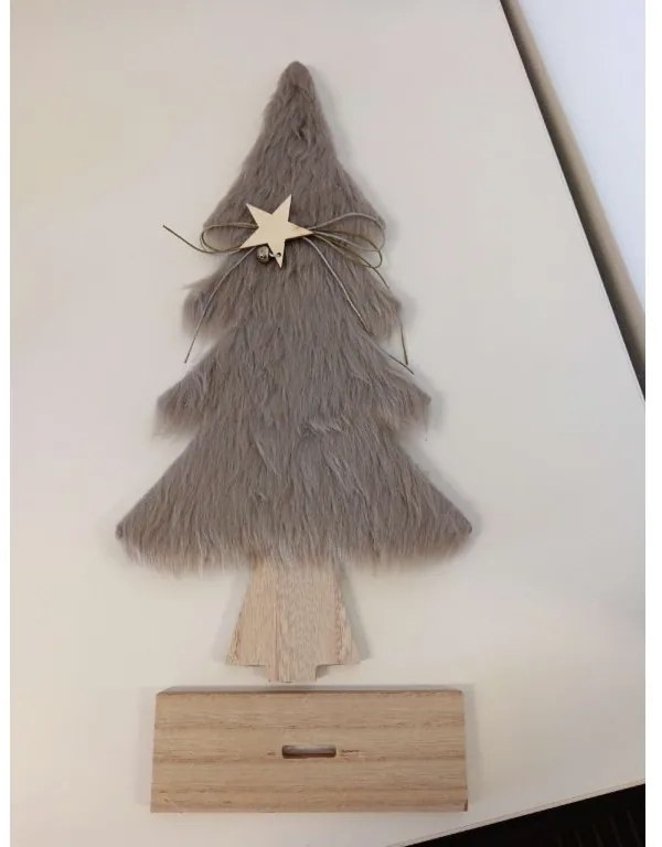 AKCIÓ Díszítő karácsonyfa szőrmével LUSH 41 cm - különböző színek II. osztály Termék színe: Barna