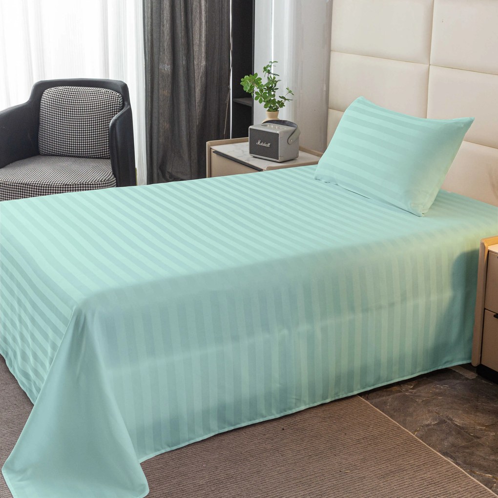 JASMINE mikroszálas szállodai ágyneműhuzat 140×240 cm és párnahuzat 50×70 cm, mentaszínű Rögzítés: Cipzár