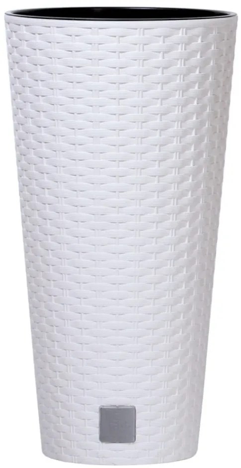 Prosperplast Rato Tubus virágcserép fehér 30 cm-es betéttel