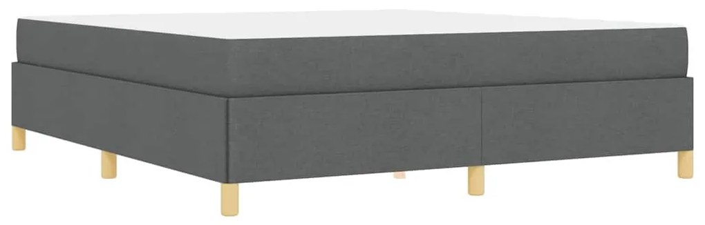 Boxrugós ágy Sötétszürke és Fehér és Sötétszürke 180 x 200 cm