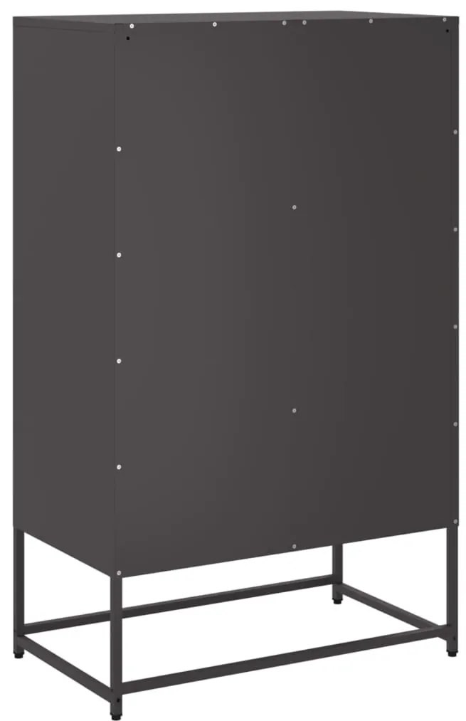 fekete acél magasszekrény 68x39x111,5 cm