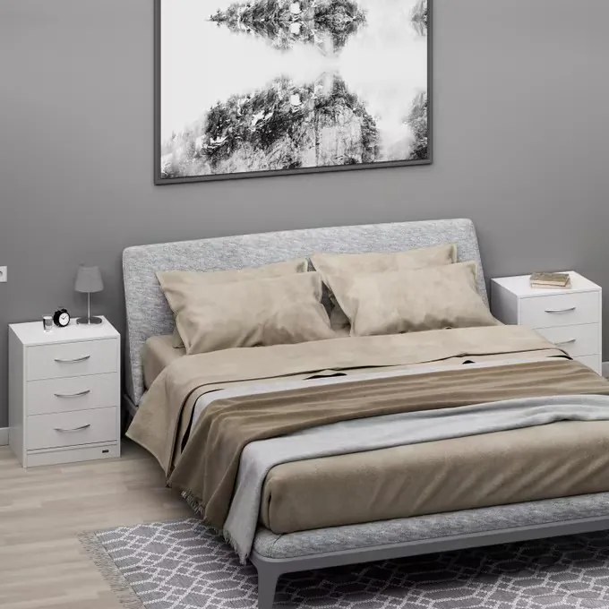 Casaria® 2 darabos Eloise éjjeliszekrény szett 54x39x28 cm - fehér