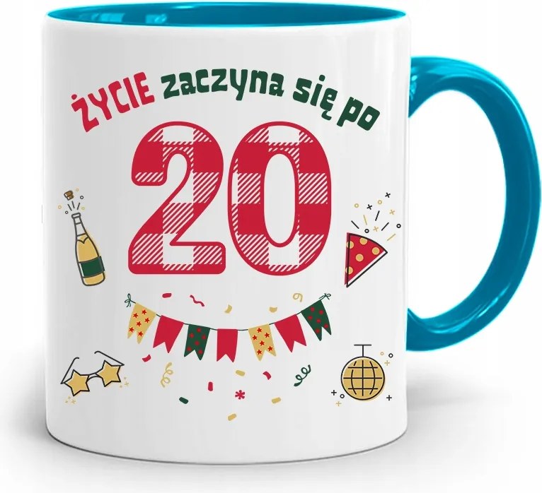 Születésnapra 20 20. 20. Bögre Kék Ajándék fényképes nyomattal