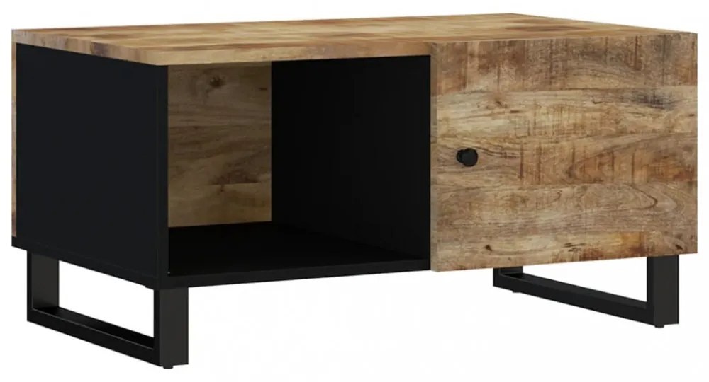 tömör mangófa és szerelt fa dohányzóasztal 80 x 50 x 40 cm