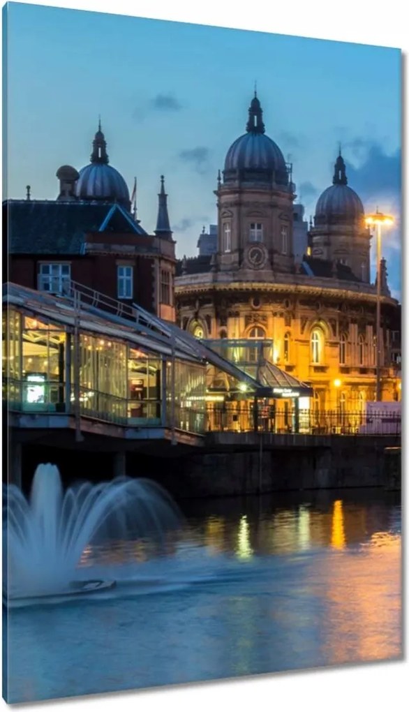 Vászonkép 80x120 Szökőkút a folyón