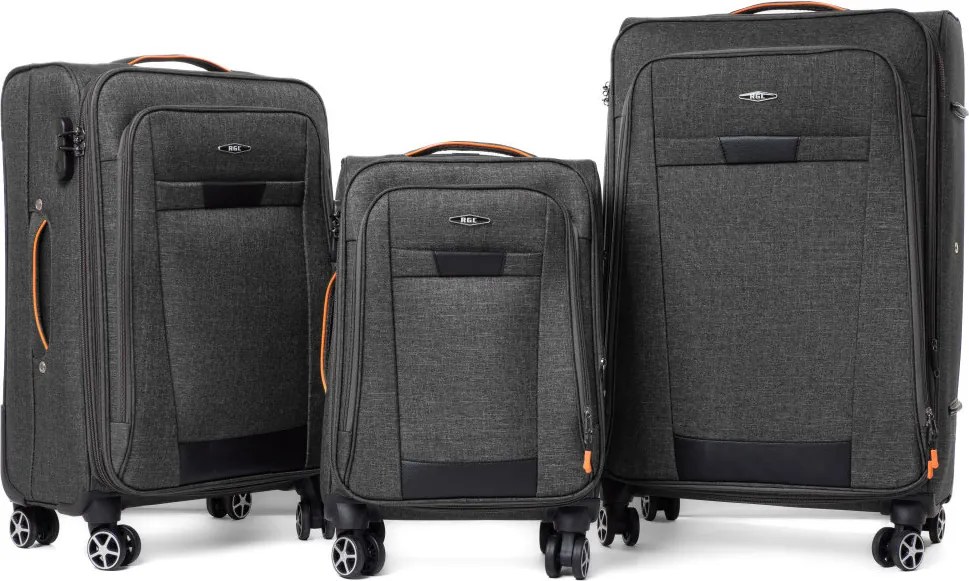 Szürke 3 részes vízálló bőrönd szett „Navigator” – M, L, XL