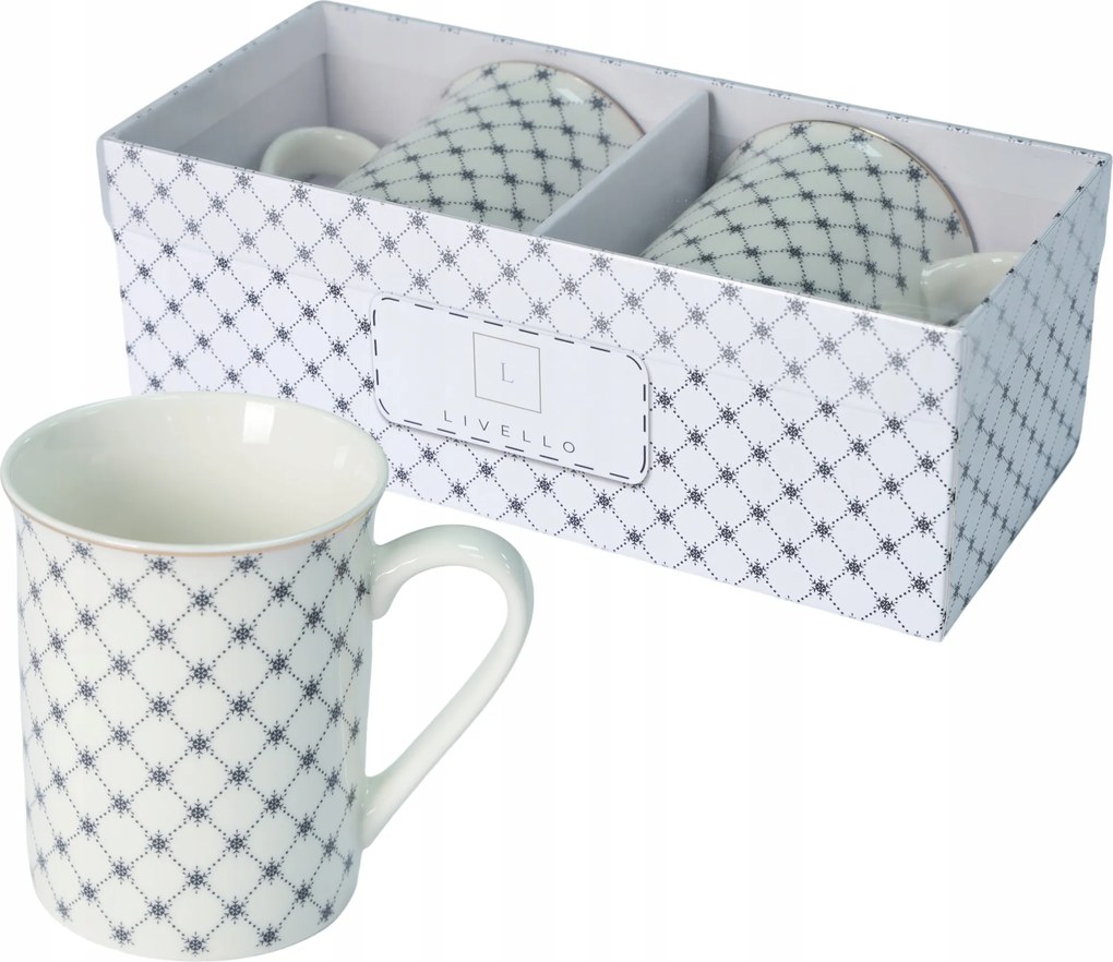 2 db-os porcelán bögre díszdoboz 350 ml Livello csillagok