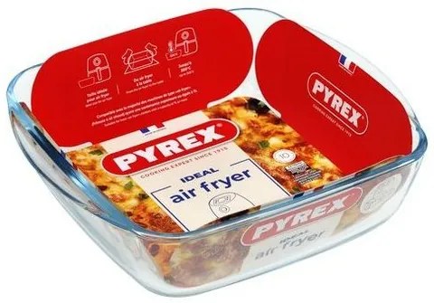 Pyrex üveg sütőedény négyzet alakú 2,2 l, 25 x 22x 7 cm