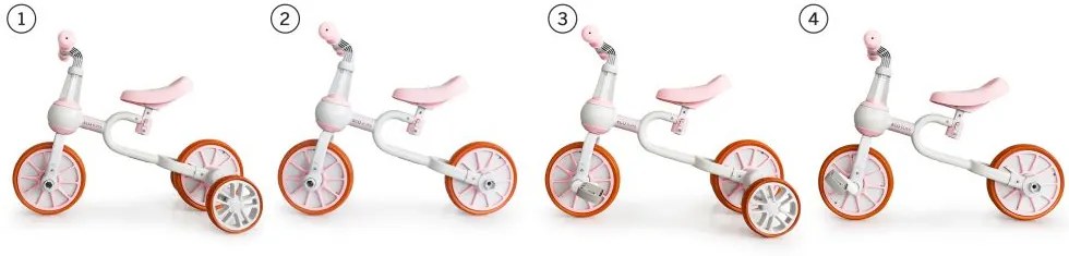 Ecotoys Bicikli leszedhető pedállal és pótkerekekkel 4 in 1