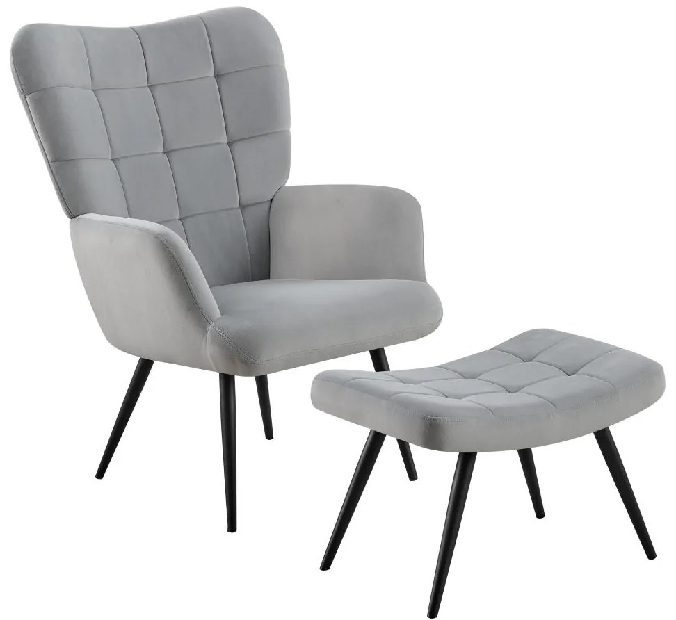Fotel lábtartóval Halago (szürke + fekete) . 1116357