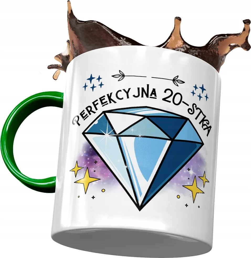 Zöld Bögre Születésnapra 20 20. 20. Ajándék Nyomtatott Fotóval