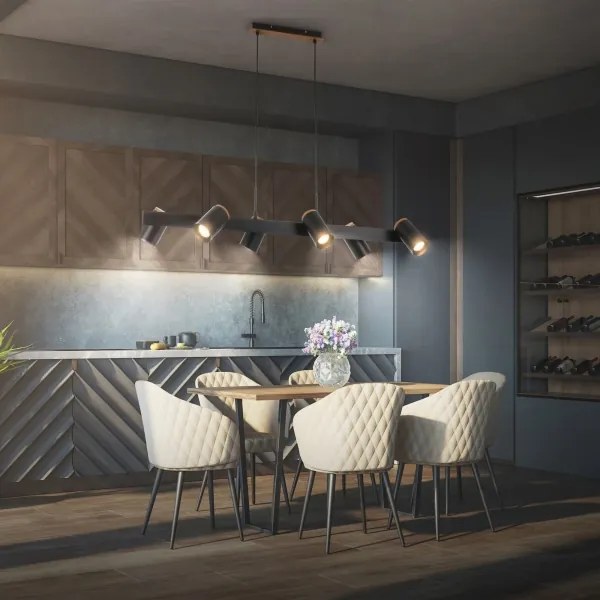 Briloner 4059065 - ERA kábeles csillár 6xGU10/10W/230V fekete