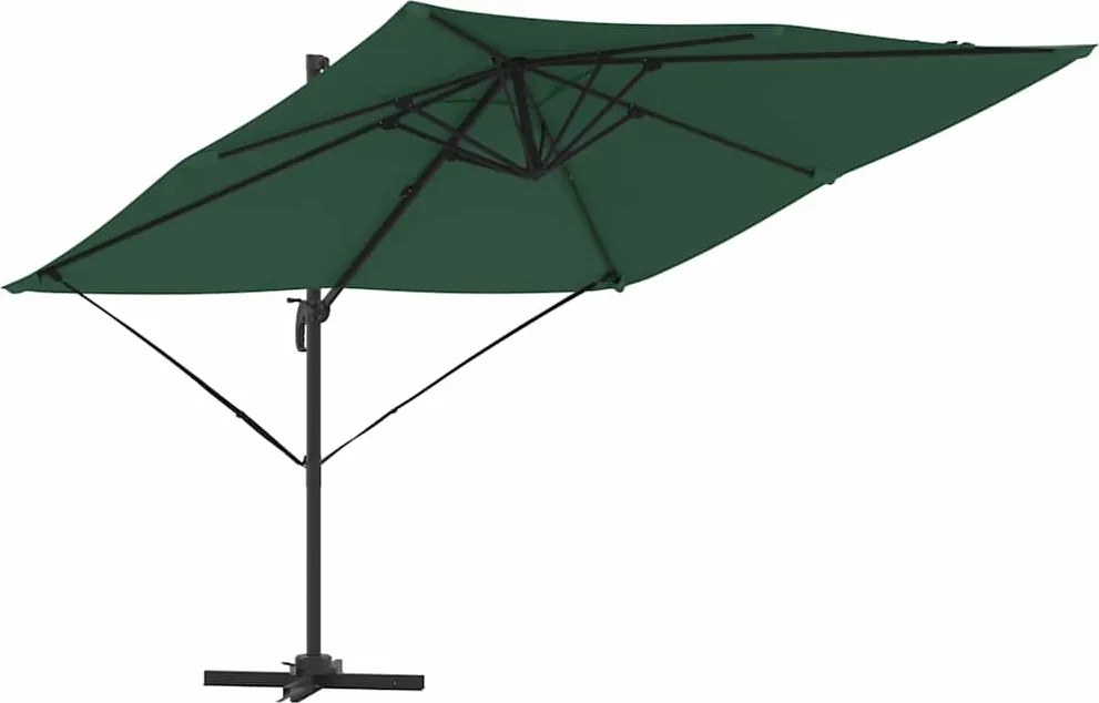 vidaXL Roma napernyő Zöld 286 x 284 x 265 cm Alumínium és poliészter