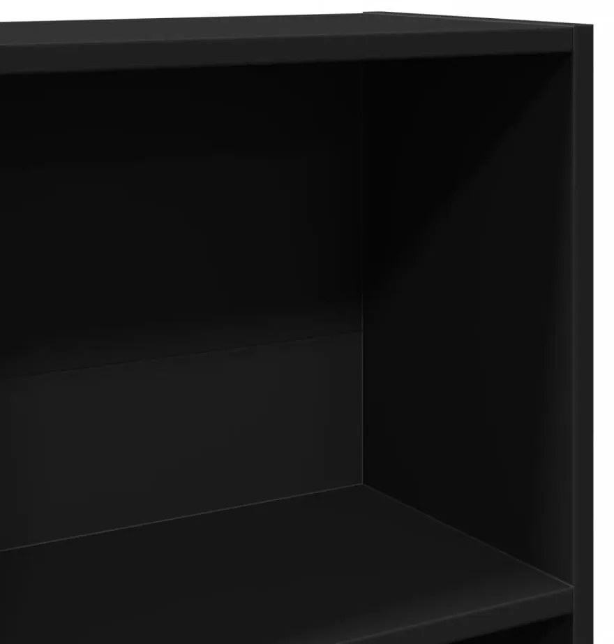 fekete szerelt fa könyvespolc 80 x 30 x 114 cm