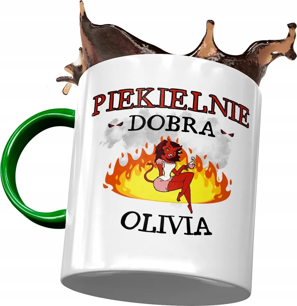 Zöld Bögre Olivia Barátnő Feleség Ajándék Nyomtatott Fotóval