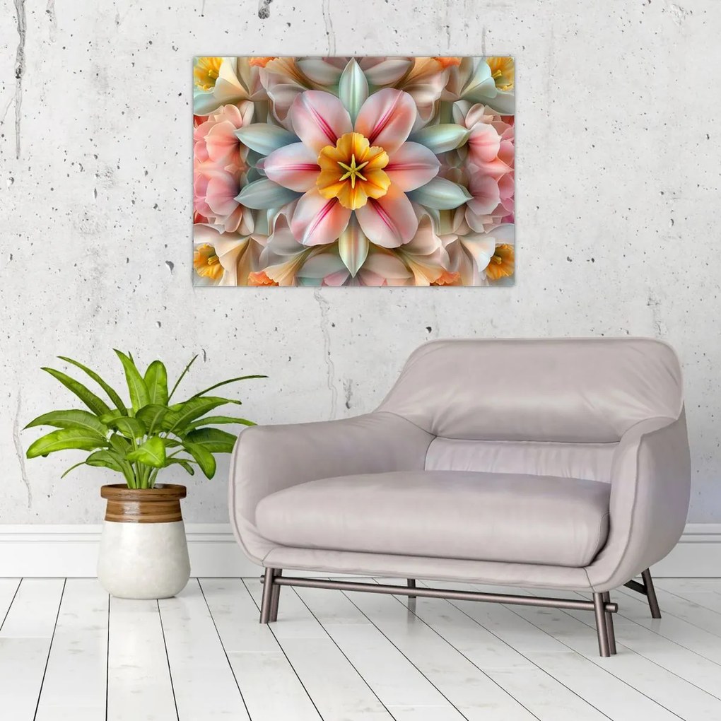 Kép - Kaleidoszkópos virág (70x50 cm)