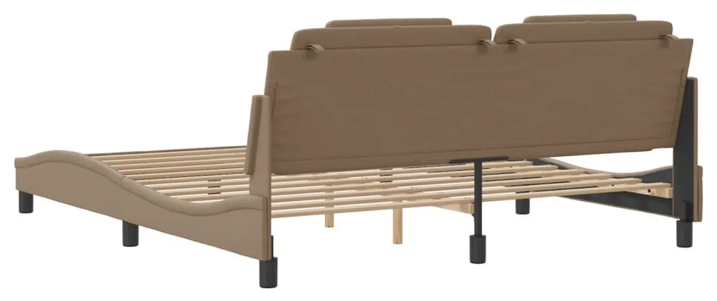 kávészínű ágykeret Viana LED-ekkel matrac nélkül 180 x 200 cm