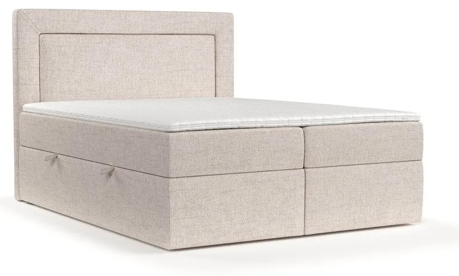 Bézs ágyneműtartós boxspring ágy 140x200 cm Imagine – Maison de Rêve
