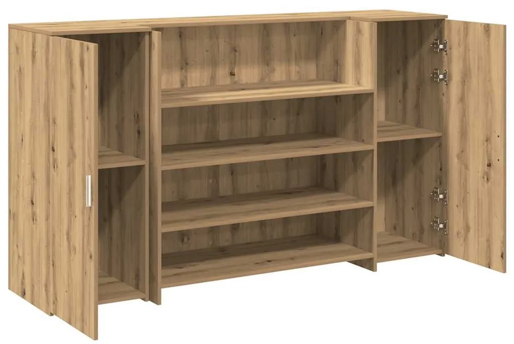 recepciós pult kézműves tölgy 180x50x103,5 cm szerelt fa